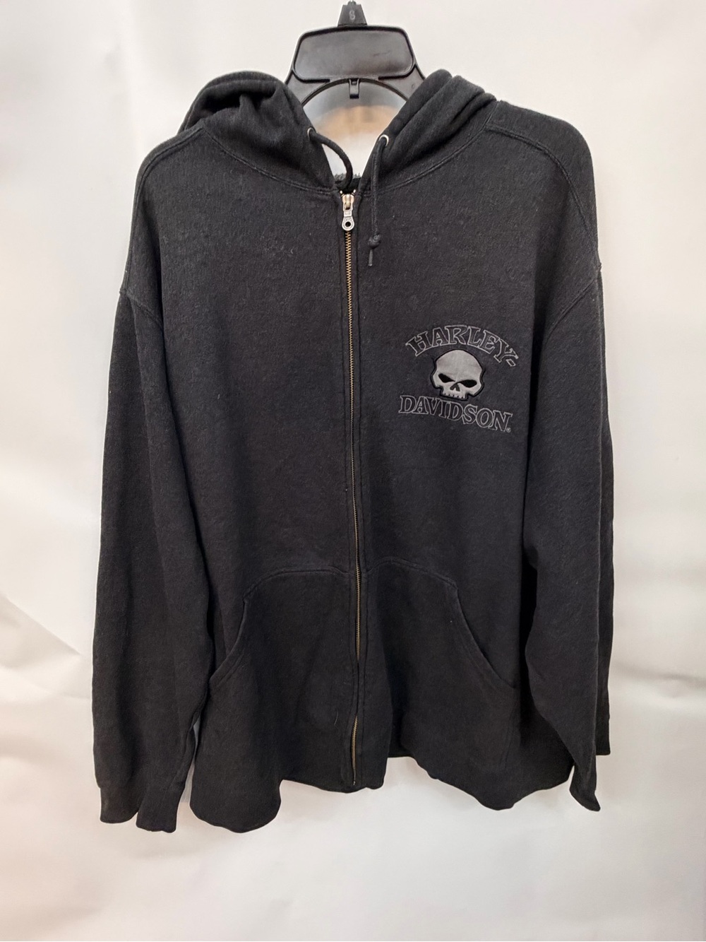 Harley-Davidson Black and Gold Eagle Logo Hoodie Mens size 2XL